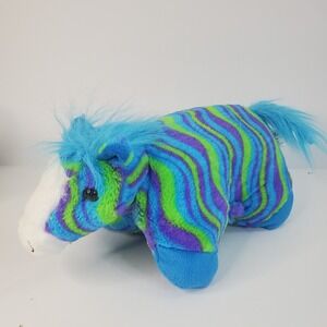 T.A.G.‎ Pillow Plush Horse Multicolor Blue Green Purple Psychedelic Wavy *READ